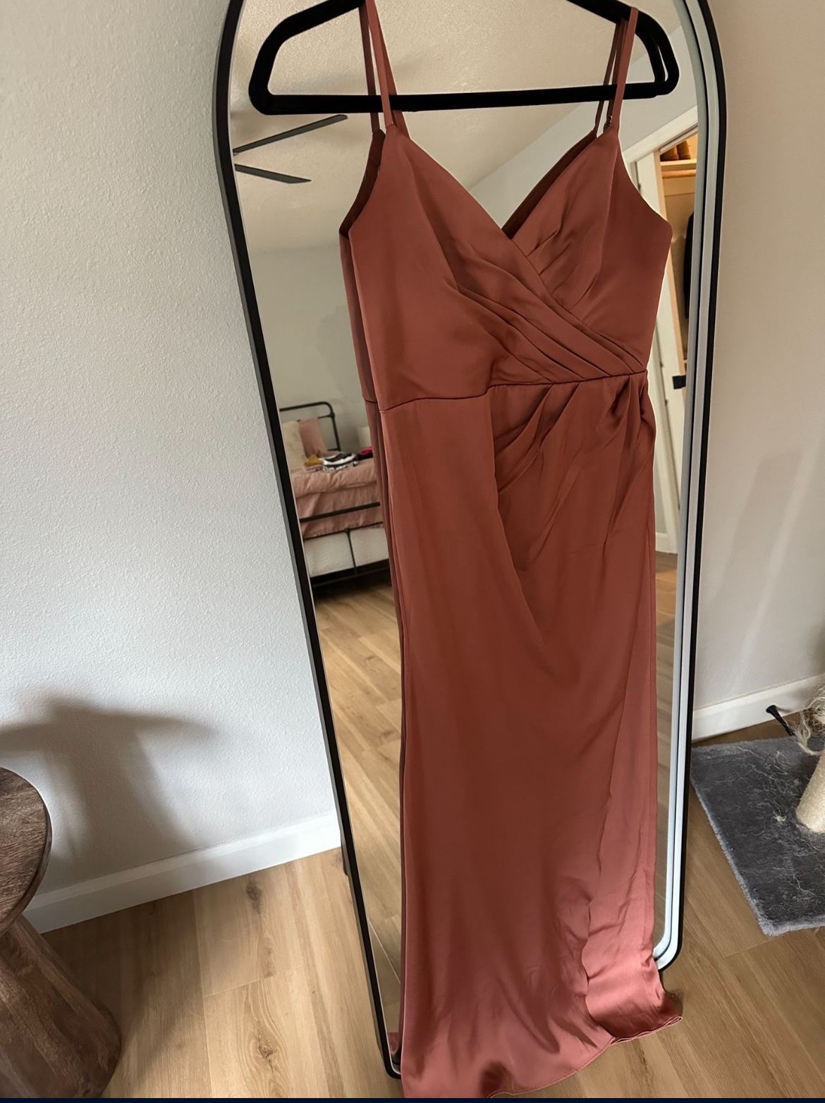 Azazie Maci Stretch Satin Dress