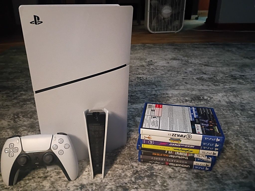 PS5. Disc Version   7 Games.    Controller.    Charging  Dock. 