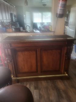 Wood Bar With Chairs