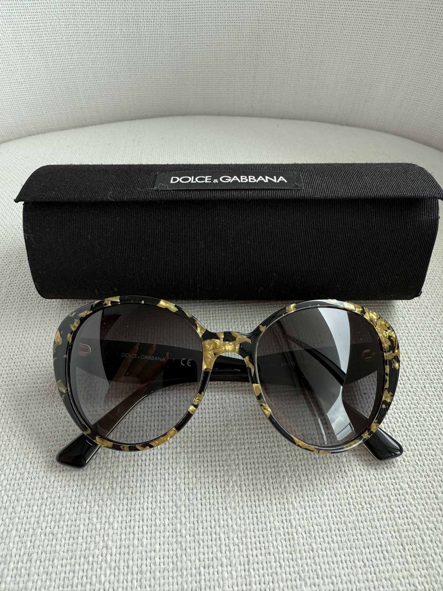 Dolce Gabbana DG 4198 2745/8G Black Marble Gray Sunglasses