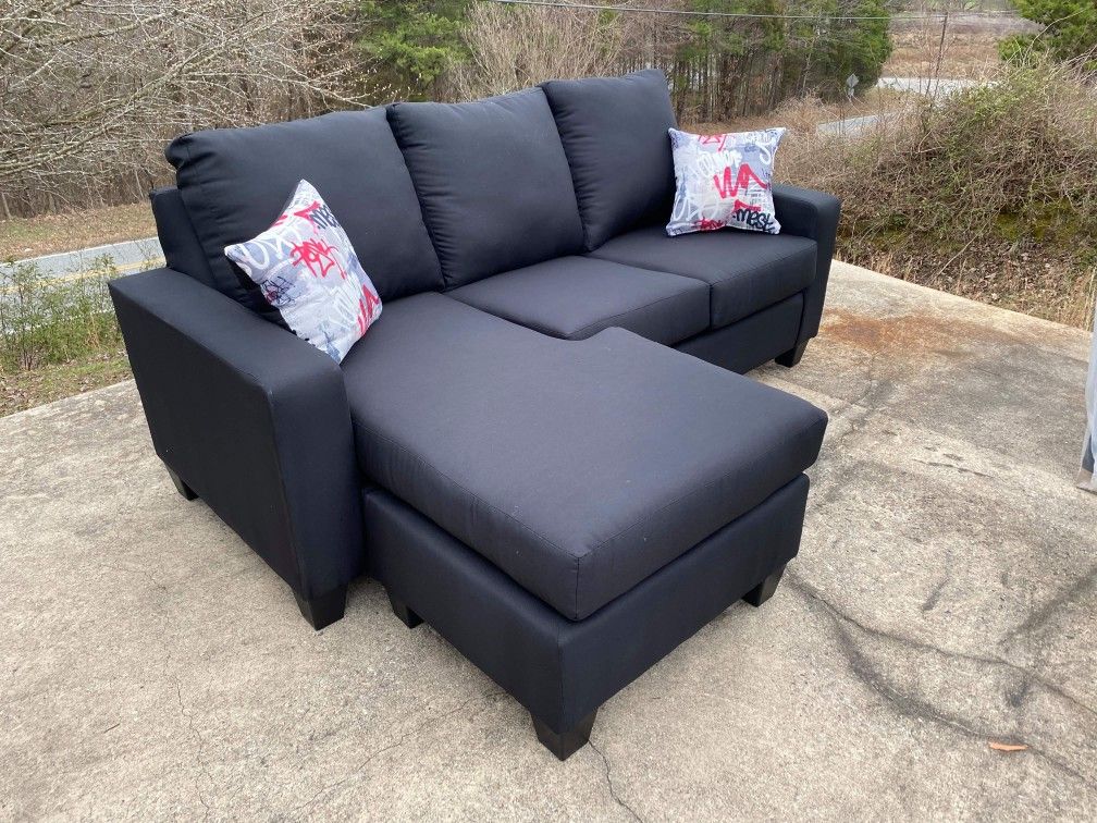 New Black Sofa with Chaise **READ DESCRIPTION**