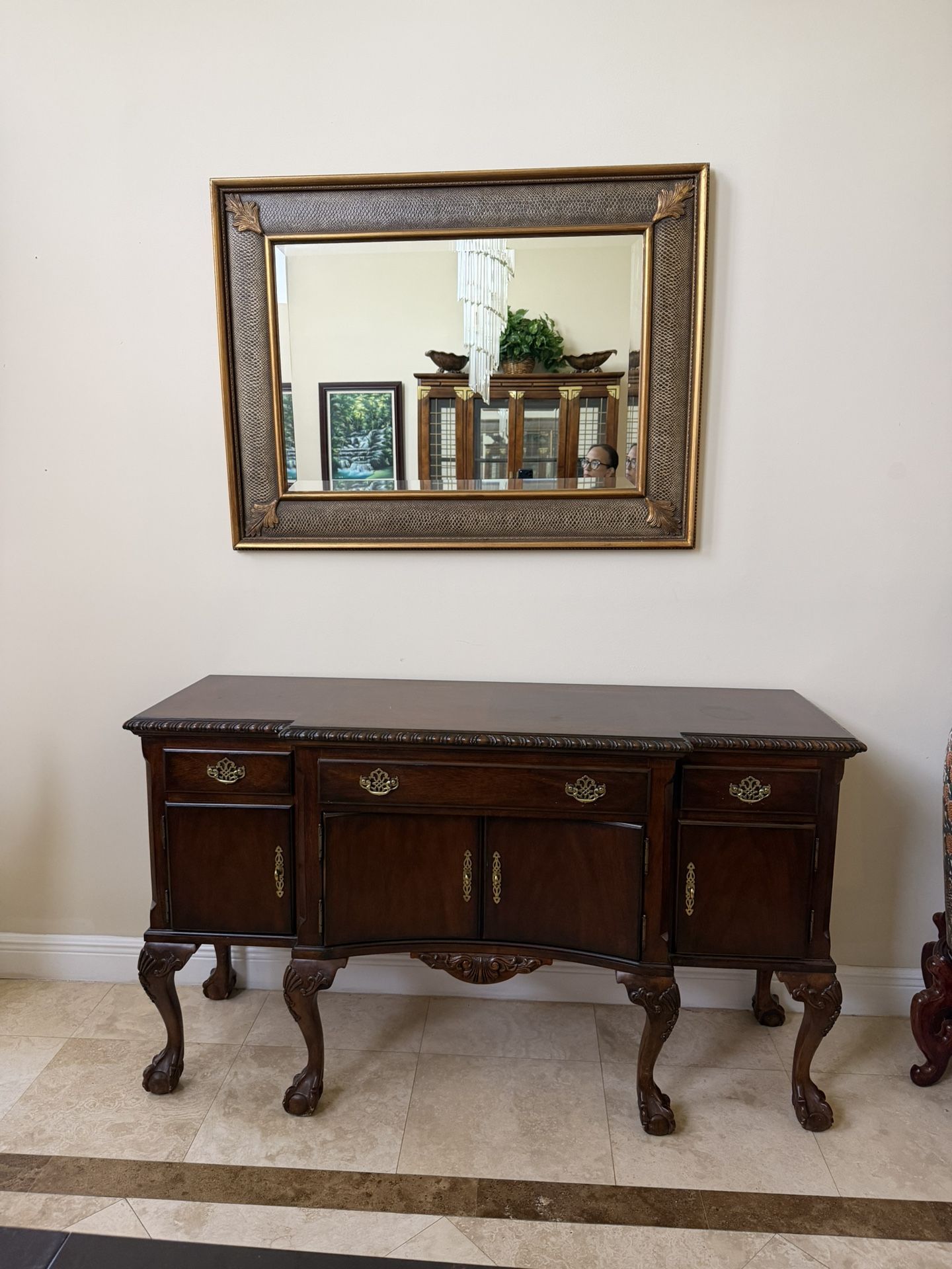 Sideboard And Mirror 