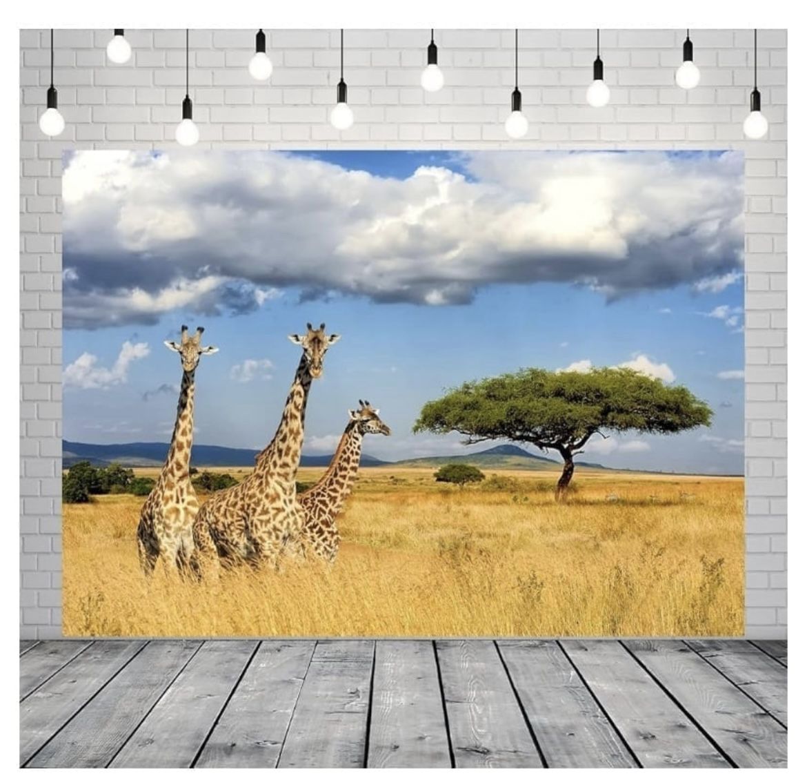 Fabric 7x5ft Kilimanjaro Giraffe Backdrop Africa Safari Background