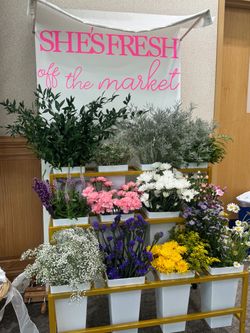 Flower Display stand/cart with 12 buckets