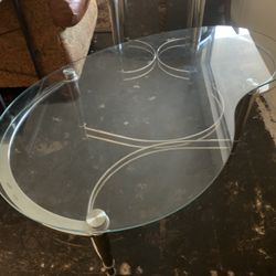 Glass And Chrome Coffee End Table Set