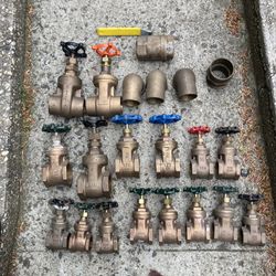 1 1/4” to 2” IPS Gate Valves, 2” Copper Female Elbows & TP Adapter