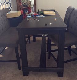 Dark Wood Counter Height Dining Table