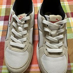 PUMA Graviton Youth Athletic Lifestyle Shoes Sneakers Size 3C Beige Black Red