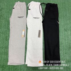 🔥 FEAR OF GOD ESSENTIALS PANTS – BLACK / DARK OATMEAL / LIGHT OAT – SIZES XXS–XXL
