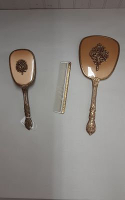 Vintage 24KT Gold Plated Vanity Set- Located in Shelton