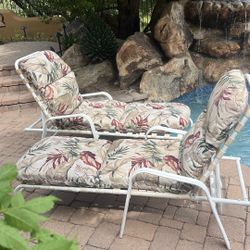 2 Items Aluminum’ Of Louche Chairs On White Include The Cushions Very Working Condition Nice And Clean