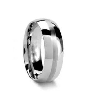Size 11.5 Etched Domed Tungsten Carbide Comfort Fit Wedding Ring