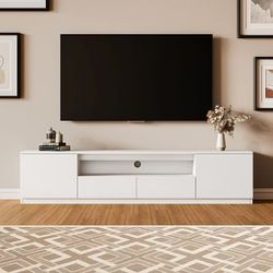 ❤️‍🔥 #E 78.7"W Media Console up to 75" TV, Modern Wood Entertainment Center, TV Stand with Storage for Home $70