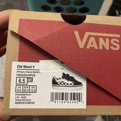 Checkered Velcro Vans 