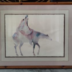 Carol Grigg "Native American Indian Woman" Large Collectible Framed Litho Art Print 