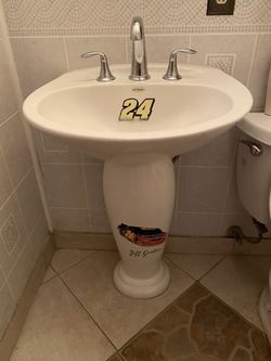 One Of A Kind Hand painted Jeff Gordon Pedestal Sink
