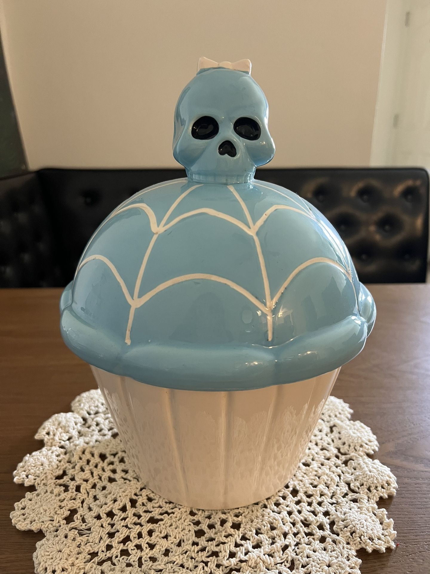 Sourpuss Skull Cupcake Cookie Jar