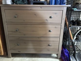 [SALE PENDING]  HEMNES 3-drawer dresser, grey stain, 42 1/2x37 3/4 "