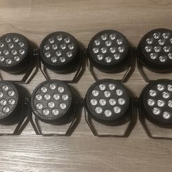8 Wireless Rechargeable LED Par Lights RGB DJ Uplights Battery Powered