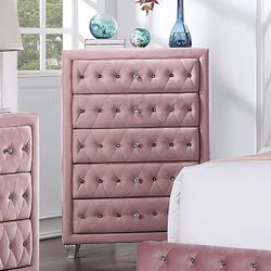 Brand New Glam Pink Velvet Chest