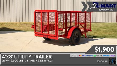 4’X8’ R-MART TRAILER W/ 3’ MESH WALLS