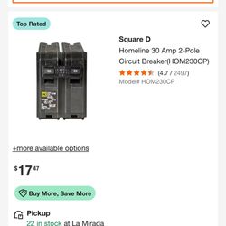30 Amp 2 Pole Breaker 