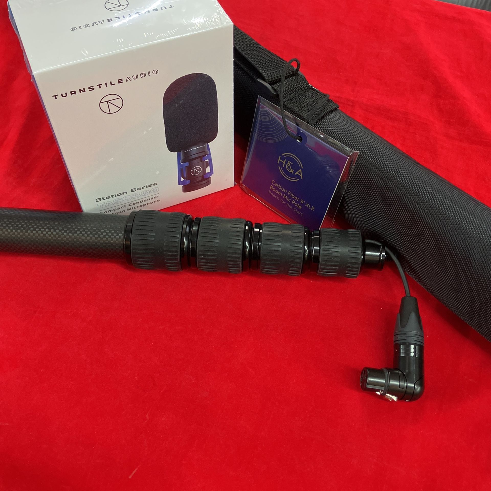 Boompole Carbon Fiber 9’ Internal Coiled Cable  And Tasc300 Shotgun Mic