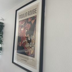 36x 25 moulin Rouge painting (mcm) mid-century modern