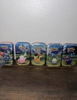 Pokémon Ascended Heroes Mini Tin Collection Art Set Of 5 Brand New