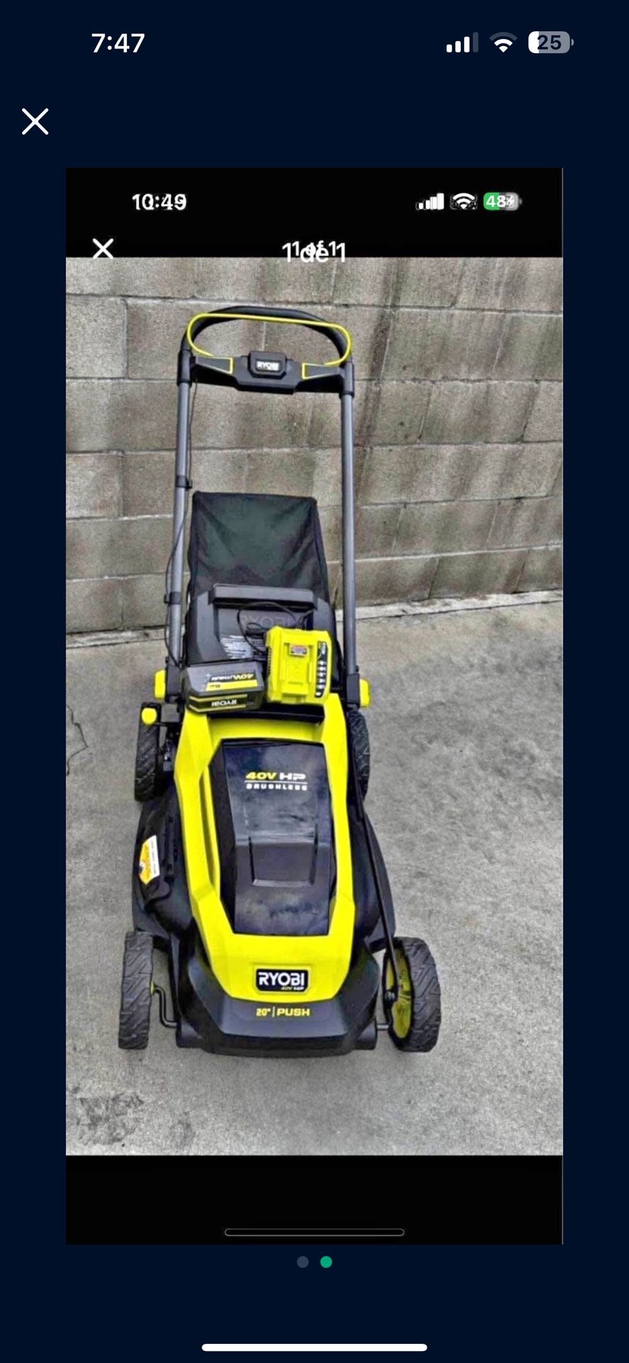 Ryobi 40V HP Brushless 20 in. Cordless Electric Battery Walk Behind Self-Propelled Lawn Mower with 6