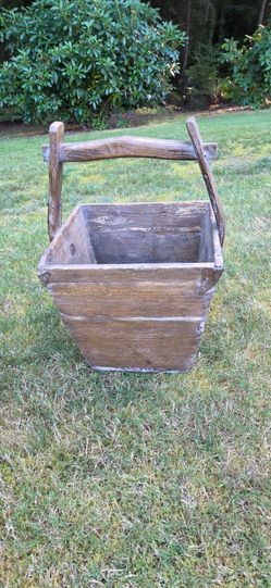 Antique Chinese Wooden Rice or Grain  Bucket
