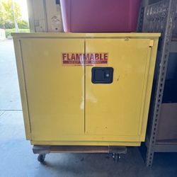 Secureall 30 Gallon Flammable Storage Cabinet, Self Close, Self Latch Sliding Door