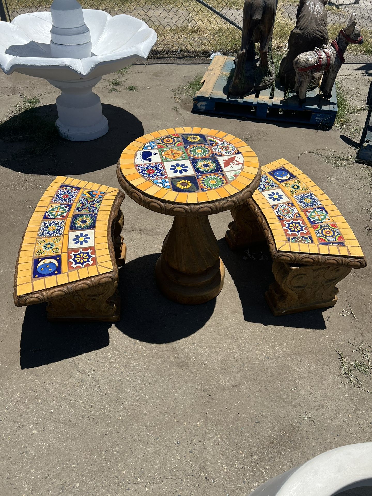Concrete Coffee Table With Talavera