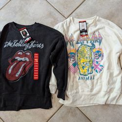 Women's XS Def Leppard Rolling Stones Sweatshirts NEW