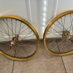 Gold Alloy 20x1.75 Wheelset 