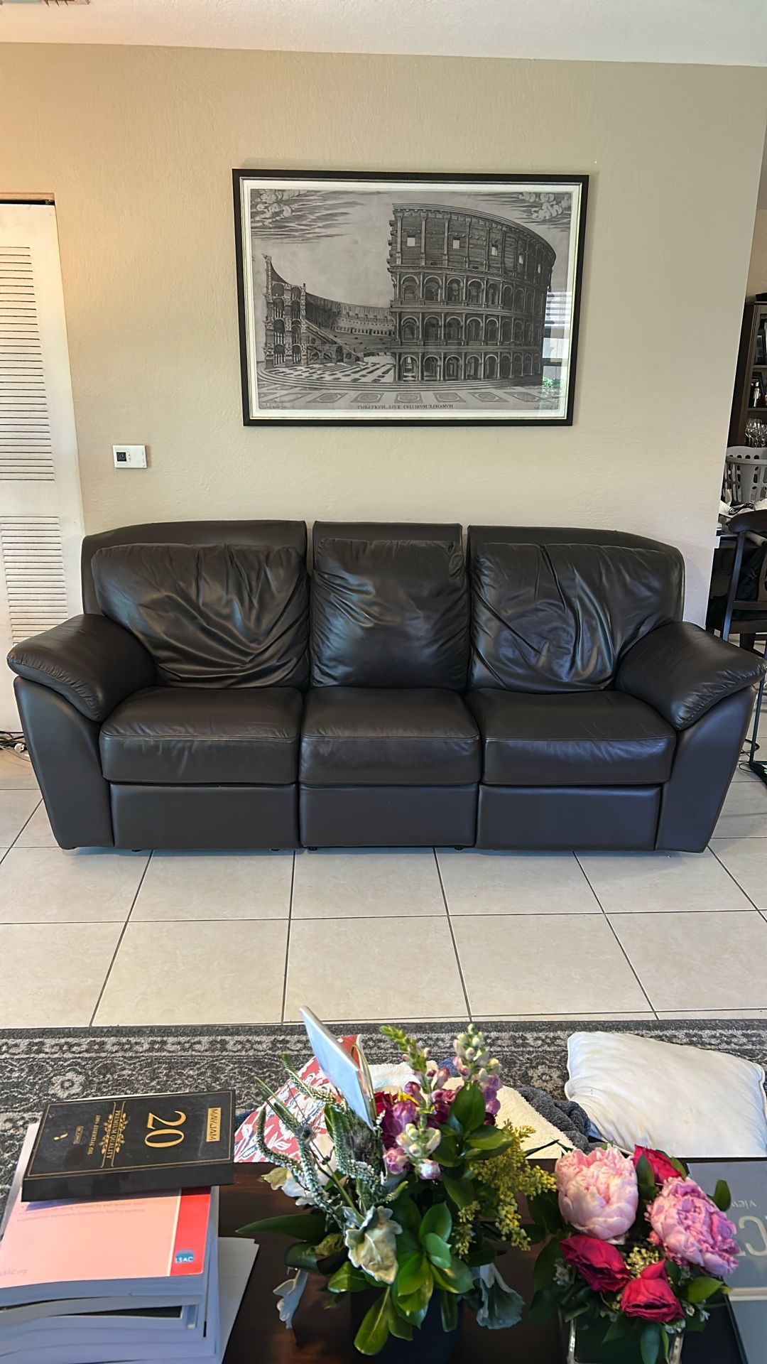 Brown Leather Sofa