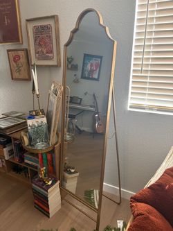 Gold Arch Full-Length Floor Mirror