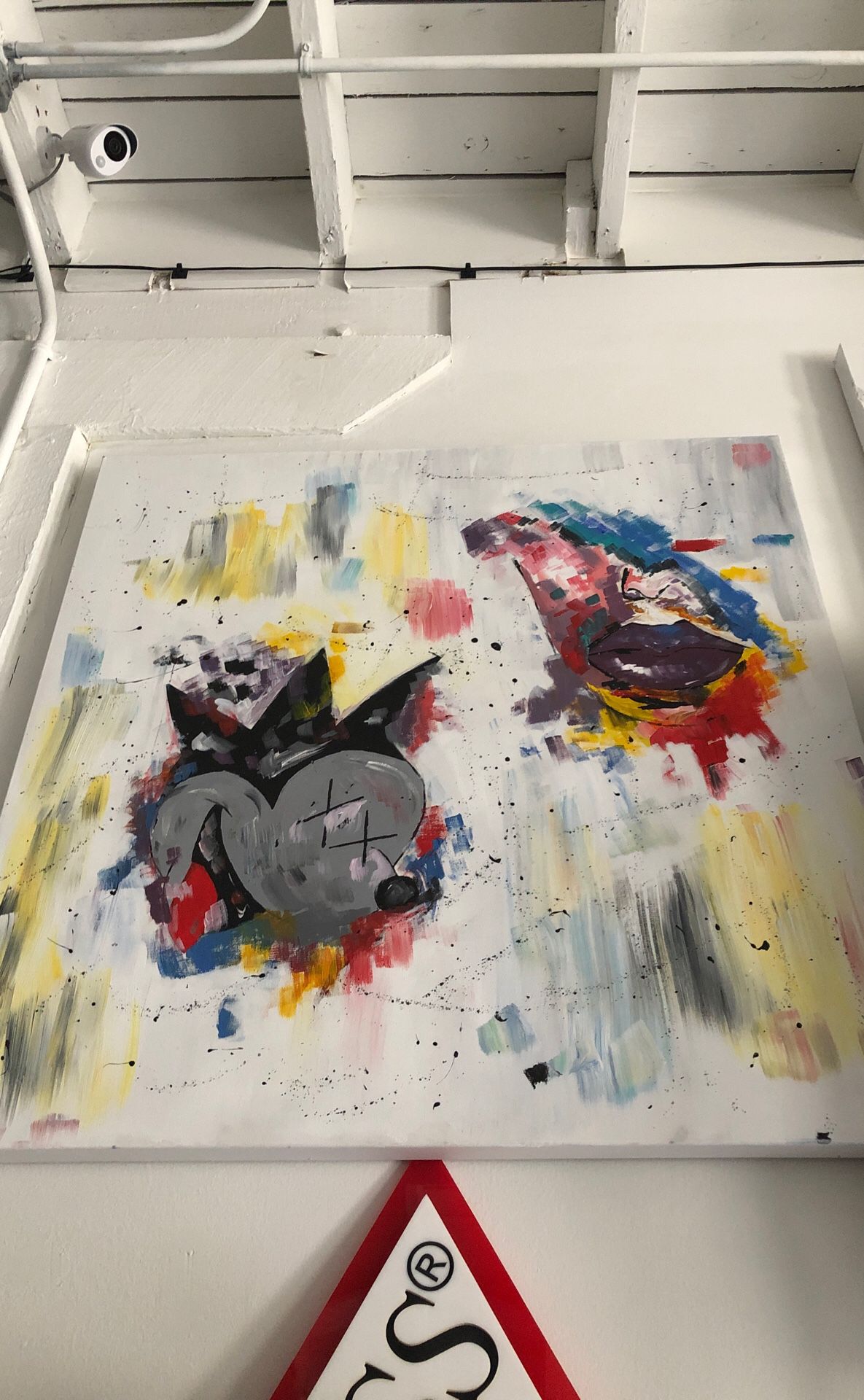 Kaws inspired painting on large canvas