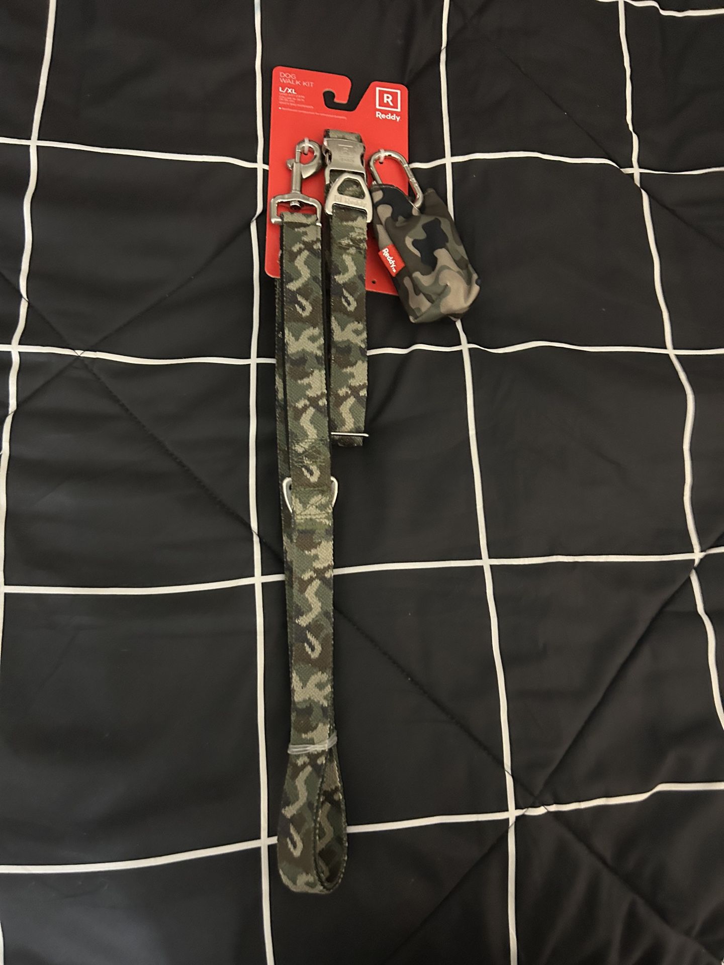 Reddy Camo Starter Set for Dogs, Dog Walk Set Leash Collar & Waste Bag