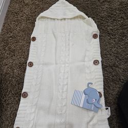 NEW soft White swaddle bag with hood