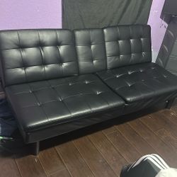 Black Leather Futon
