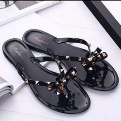 Black and Gold Sandals 