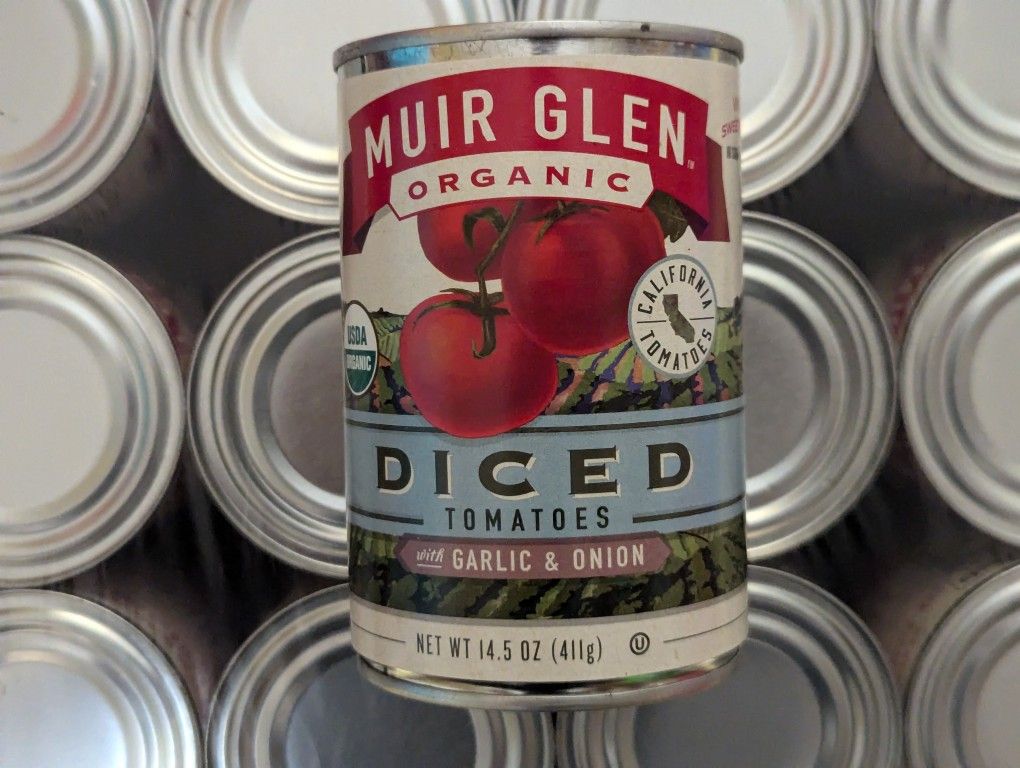 Canned Diced Tomatoes - Muir Glen 12 Cans Per Case - 8 Cases