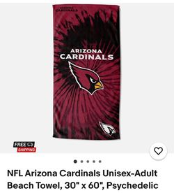 NFL Arizona Cardinals Unisex-Adult Beach Towel, 30" x 60", Psychedelic