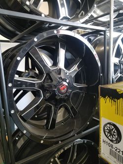 20x10 gloss blk n milled 6x5.5/135