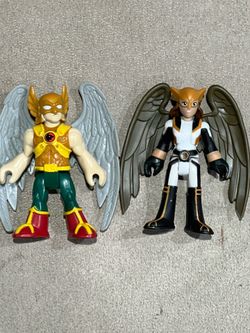 Imaginext set of 2 DC comics Hawkman & Hawk girl 3” figure