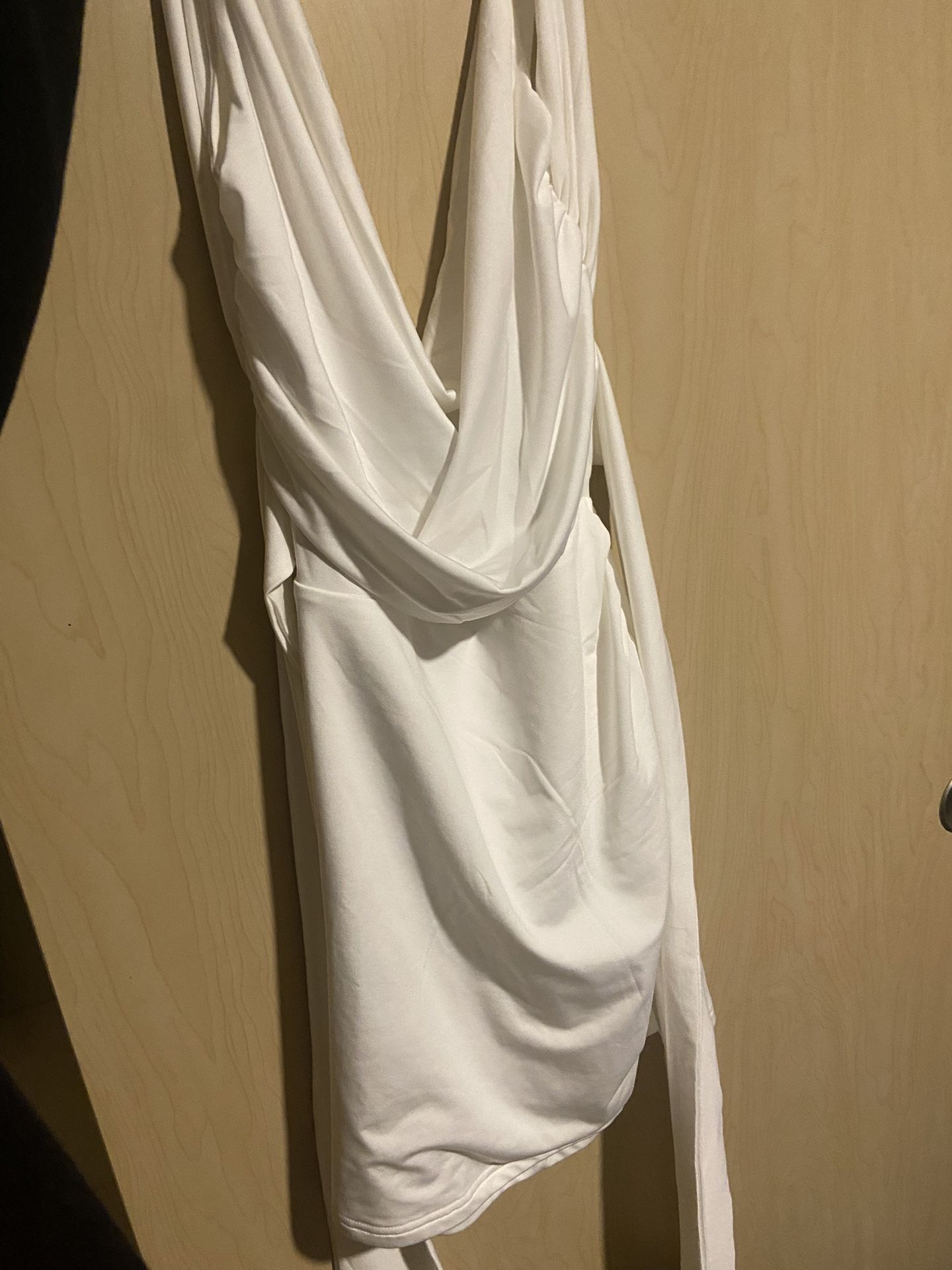 Backless White Mini Dress 