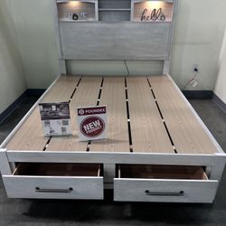 Cama Queen Size Nueva En Su Caja Incluye Colchon Además 6 Cajones