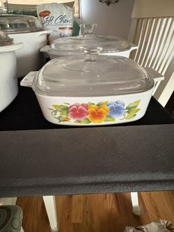 SET of 4 Vintage Corningware Coreele 1998 Summer Blush (Original Pyro Ceramic Line) 