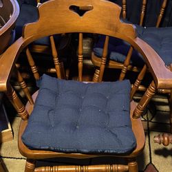 Set Of 4 Tell City Maple Captain Chairs 